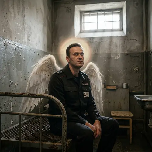Navalny: Martyr in Prison with Halo & Wings