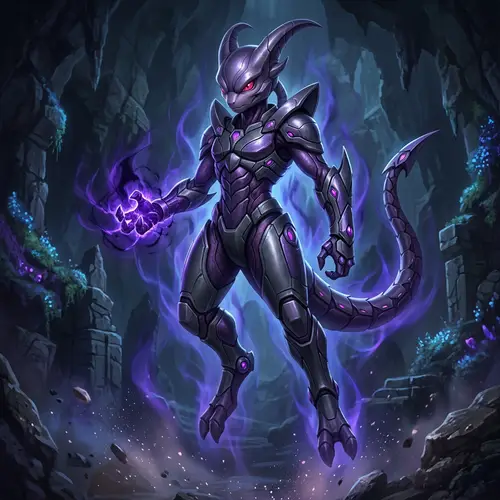 Mysterious Psychic Creature with Realistic Armored Exoskeleton