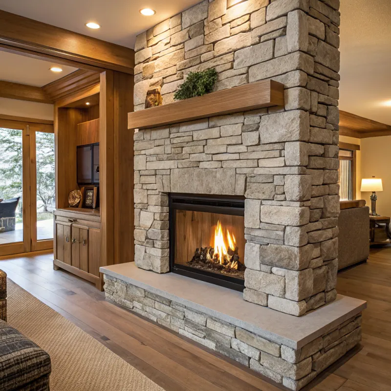 Replace Stones Behind Stove with Decorative Stones