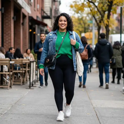 Fashionable Plus-Size Leggings Model | Body Positive Fashion