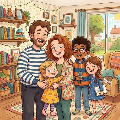 Animated Family Portrait - Loving Togetherness