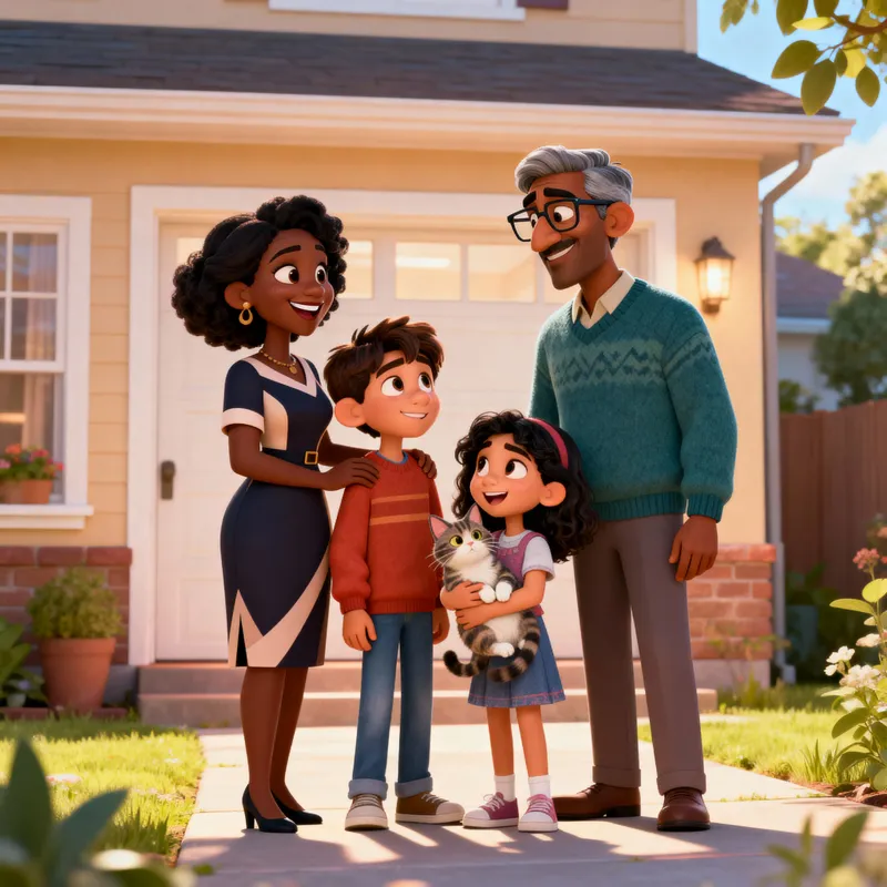 Animated Family Portrait - Loving Togetherness