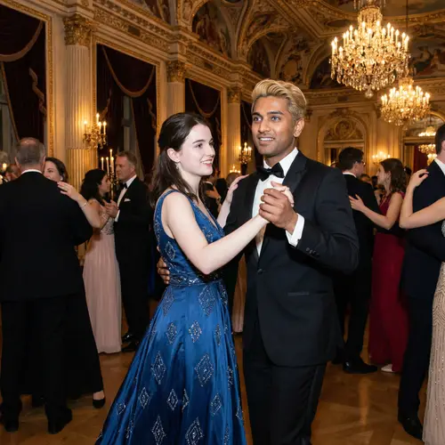 Elegant Ballroom Dance: South Asian Male & Caucasian Lady