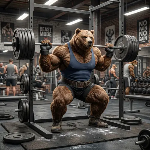 Muscular Bear 3D Workout | Fitness Teddy in Action