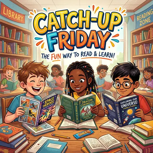 Catch-up Friday: Lively Young Students Engrossed in Books