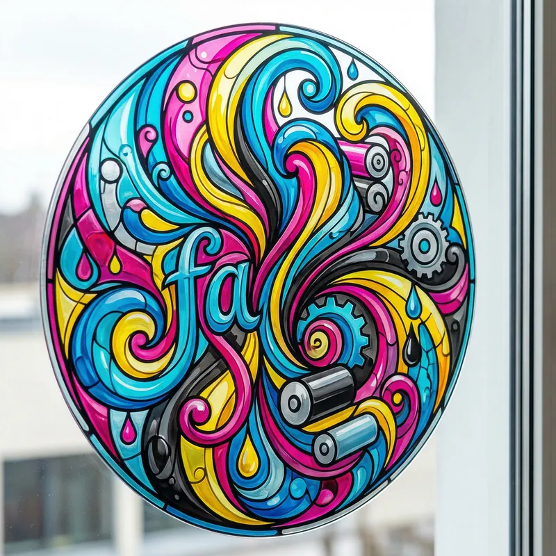 CMYK Glass Decal Artwork for Printing Company