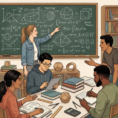 Diverse Group of Professionals Engaged in Mathematical Discussion