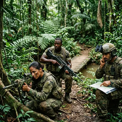 Diverse Commando Unit in Fierce Jungle Battle