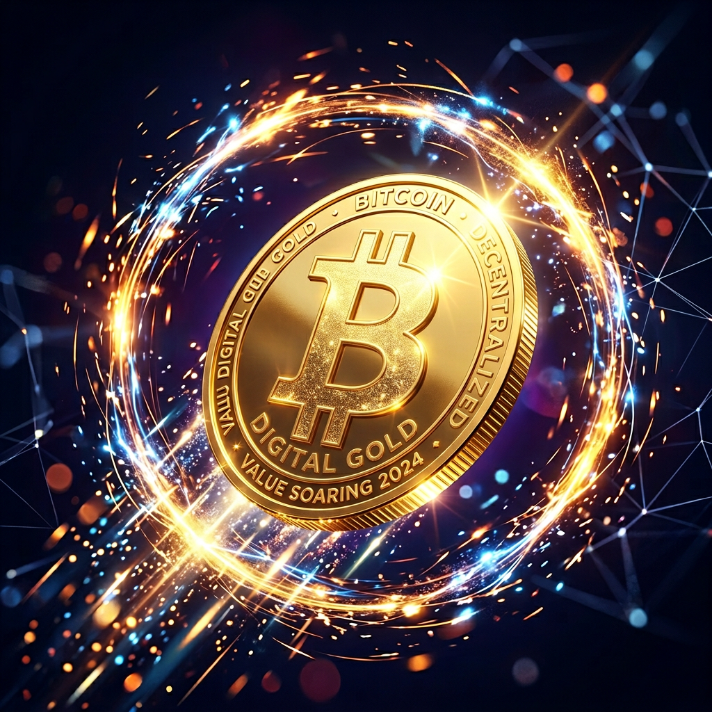 Vibrant Bitcoin Explosion Artwork | Dynamic Crypto Image | AI Art