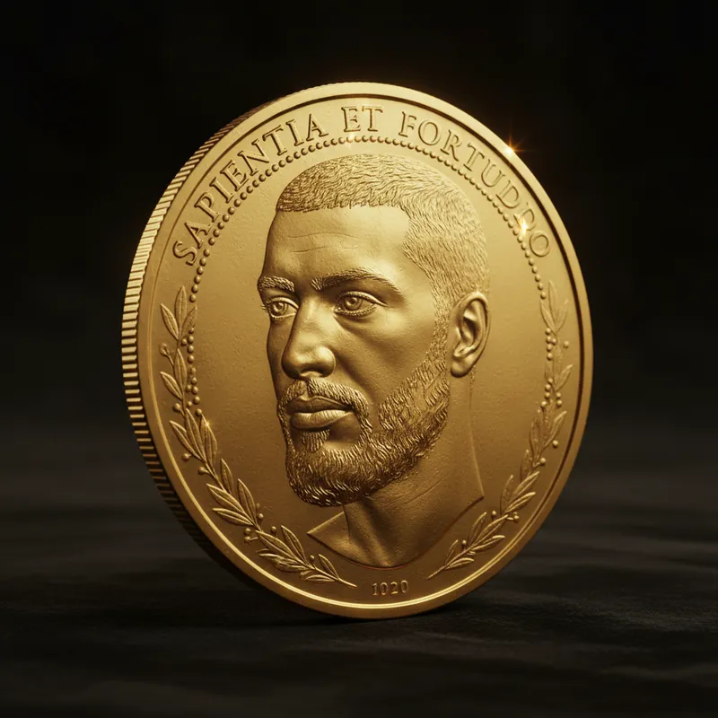Gleaming Gold Coin Portrait | Hyper-Realistic Art