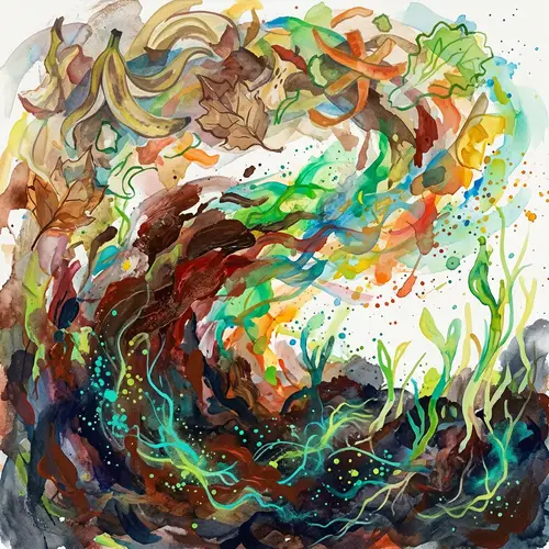 Abstract Composting Art: Life Through Decomposition