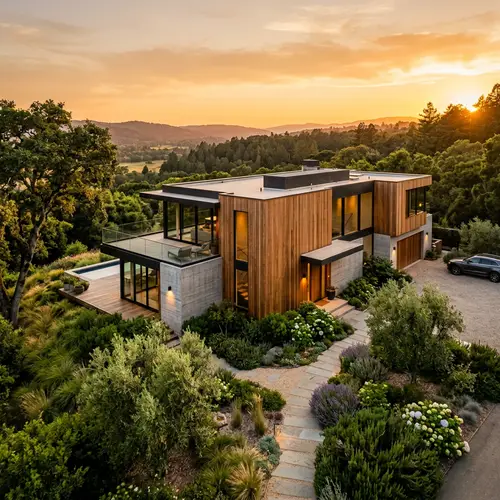 Elegant Modern House in Golden Hour