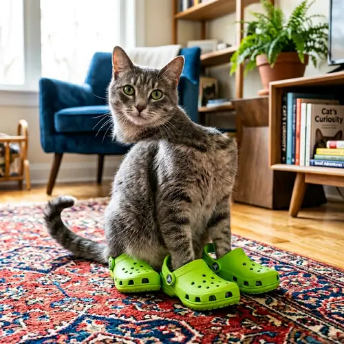 Cat Wearing Colorful Crocs: A Whimsical Delight