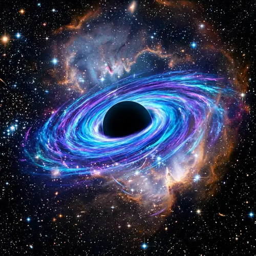 Cosmic Spectacle: Stunning Black Hole with Vibrant Accretion Disk