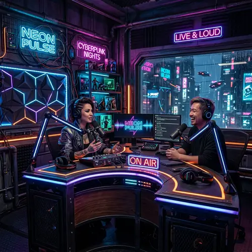 Stunning Cyberpunk Podcast Studio Design Ideas
