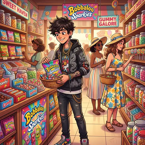 Animated Gangster Boy in Candy Store Adventure