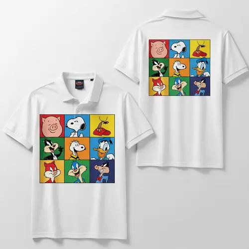 Custom Polo Shirt with Cartoon Characters