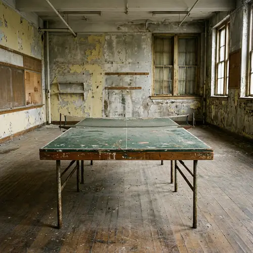 Sad Ping Pong Table in Classroom