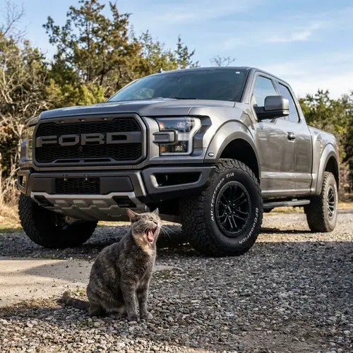 Majestic Cat Yawning | Ford F-150 Raptor
