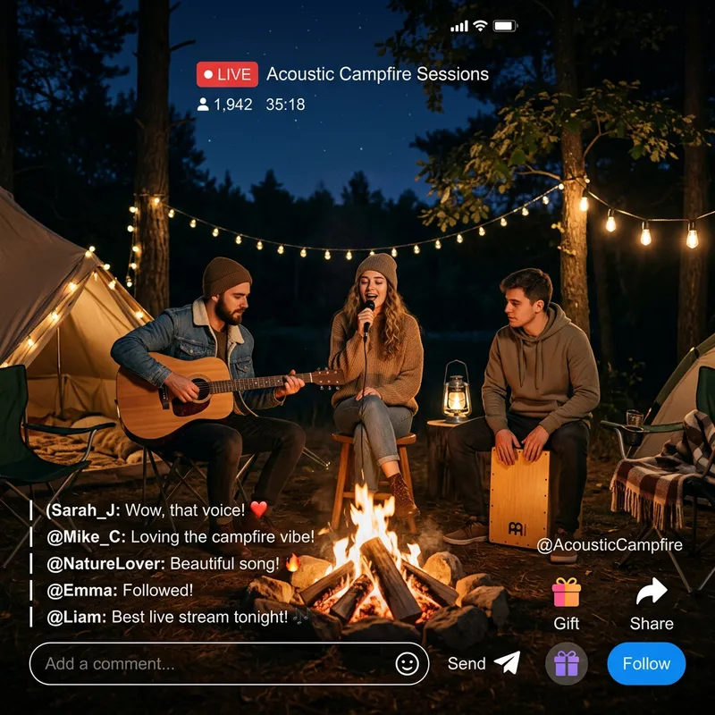 Cozy Acoustic Live Stream: Campfire Vibes