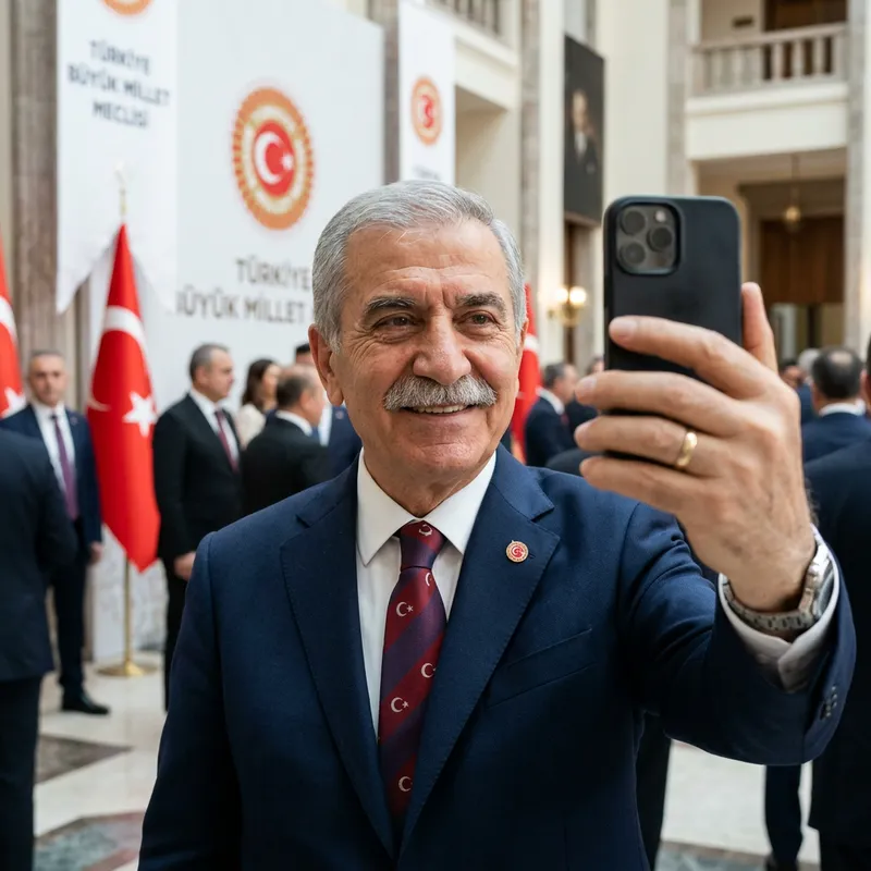 Recep Tayyip Erdoğan Selfie with Mustachioed Turkish Gentleman