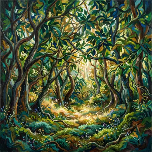 Abstract Forest: A Lush Canopy of Nature's Beauty