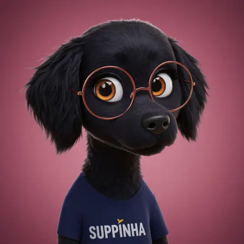 Playful Black Dog Character for Kids - SUPPinha