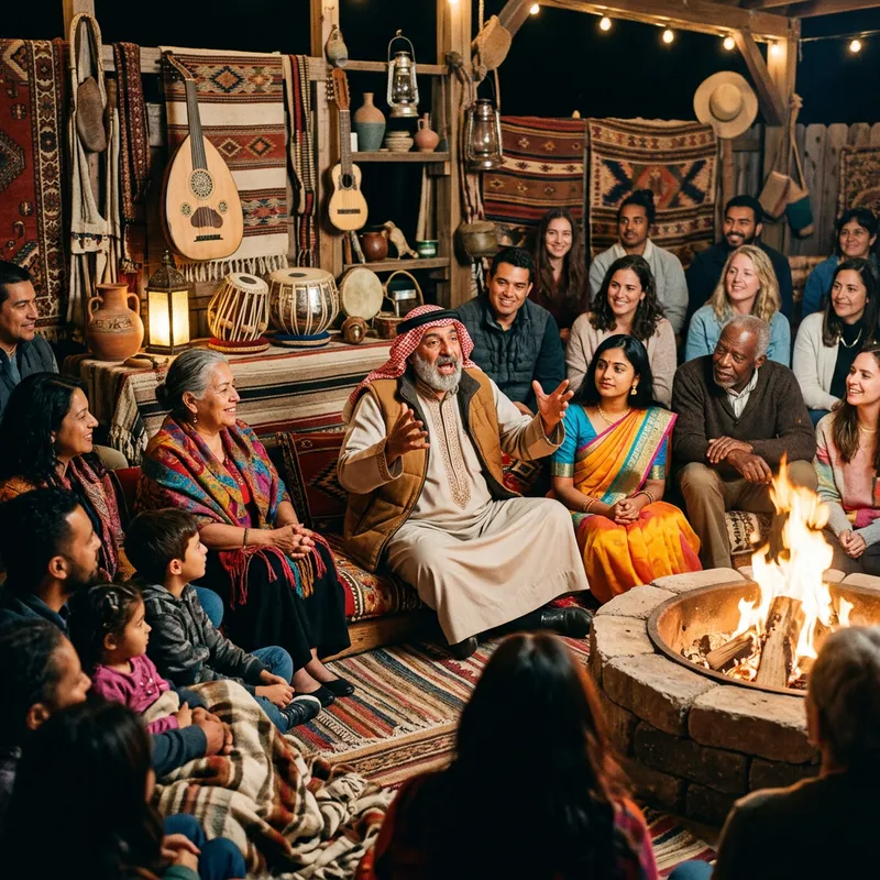 Cultural Gathering with Diverse Participants Engaged in Oral Storytelling Cultural Gathering with Diverse Participants Engaged in Oral Storytelling