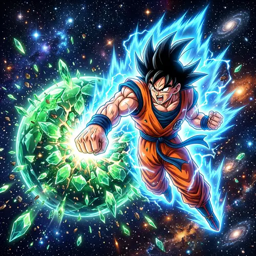 Epic Anime Scene: Son Goku Shatters Green Planet