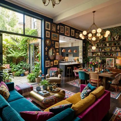 Maximalist Modern Lounge & Dining Room Design Ideas