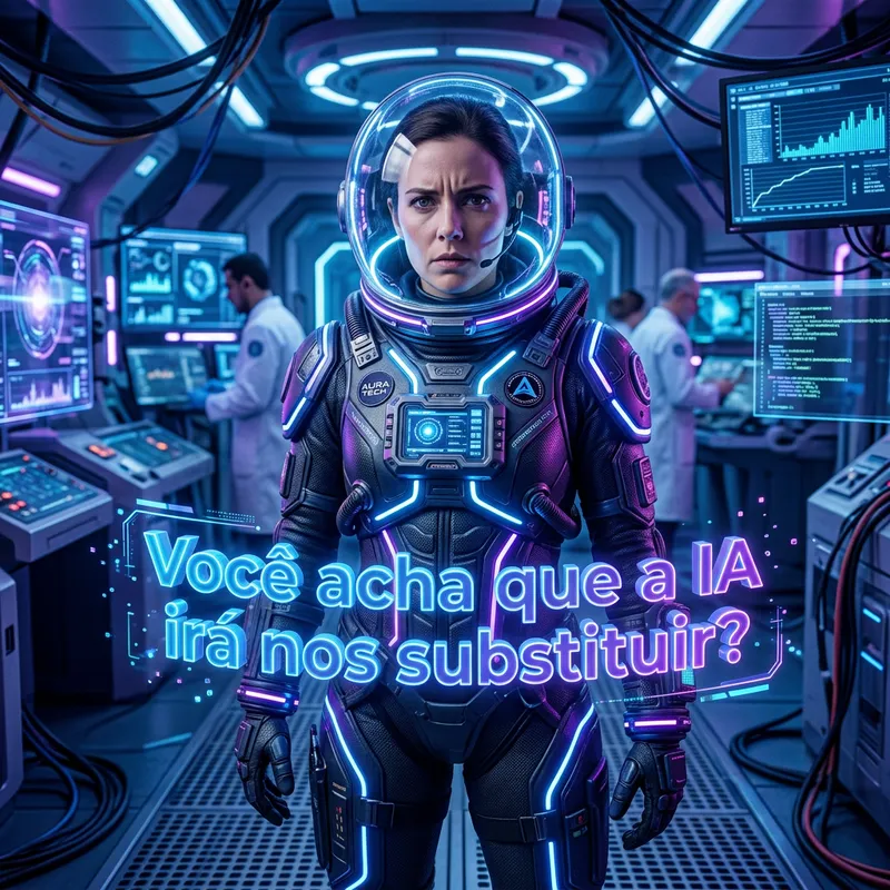 Will AI Replace Us? Futuristic Astronaut in Technology