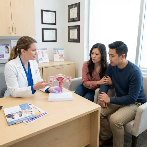 In Vitro Fertilization Treatment: Modern Medical Office Scene