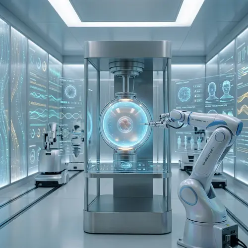Advanced Science Fiction Embryo Creation in Futuristic Setting