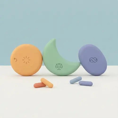 Minimalist Hormone Medication Art: Symbolic & Calm