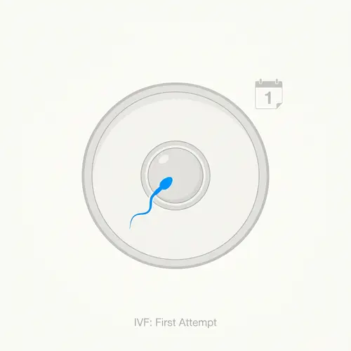First Try IVF: Minimalist Illustration of In Vitro Fertilization