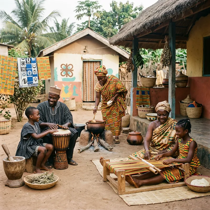 Traditional Ghanaian Family Scene: A Rich Cultural Heritage Captured Traditional Ghanaian Family Scene: A Rich Cultural Heritage Captured