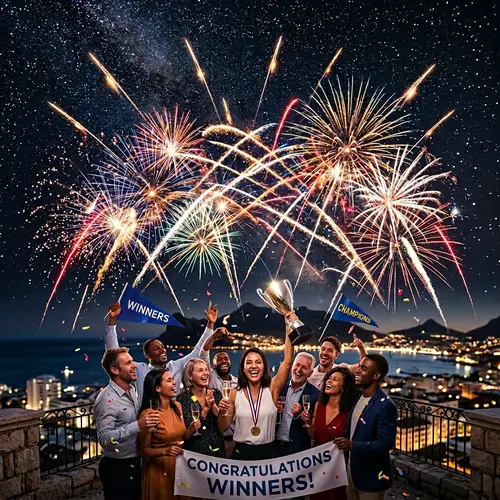 Winning Pride: Stunning Fireworks Lighting Up Starry Sky