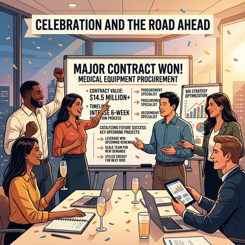 Diverse Team Celebrates Major Contract Win - Triumph & Determination