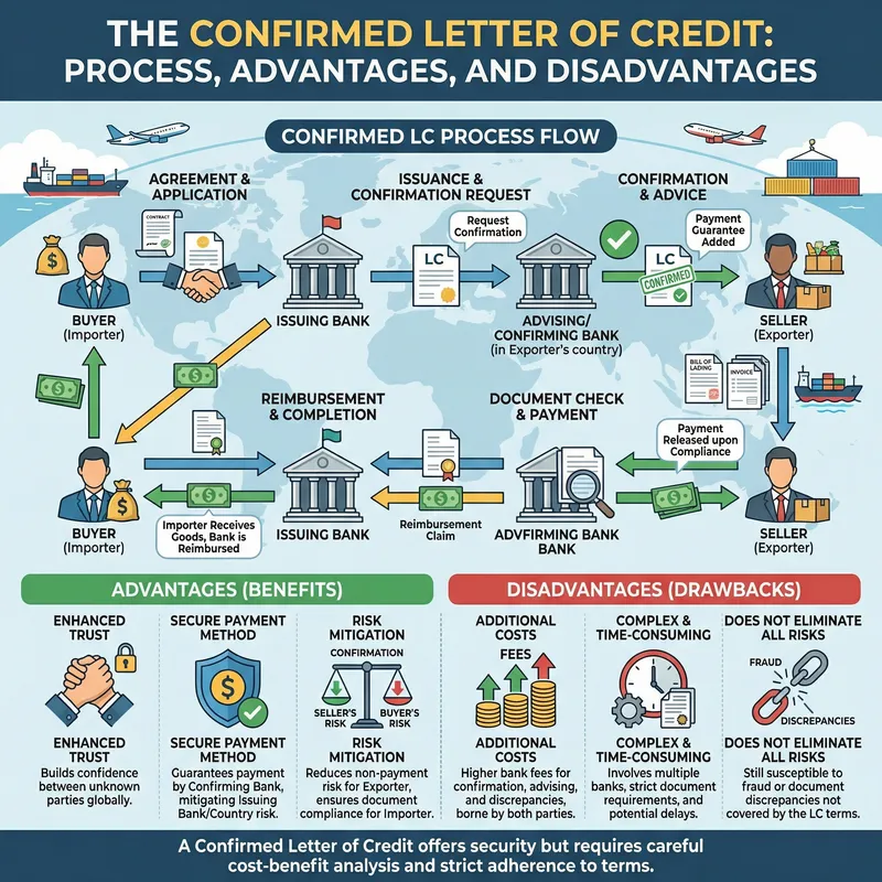 Illustration: Confirmed Letter of Credit Advantages & Disadvantages Illustration: Confirmed Letter of Credit Advantages & Disadvantages