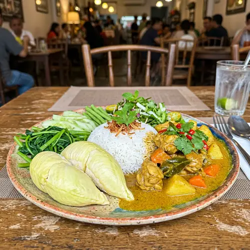 Delicious Chicken Curry Rice with Durian