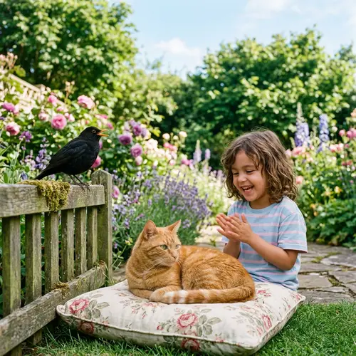 Cat with Friends in Serene Togetherness