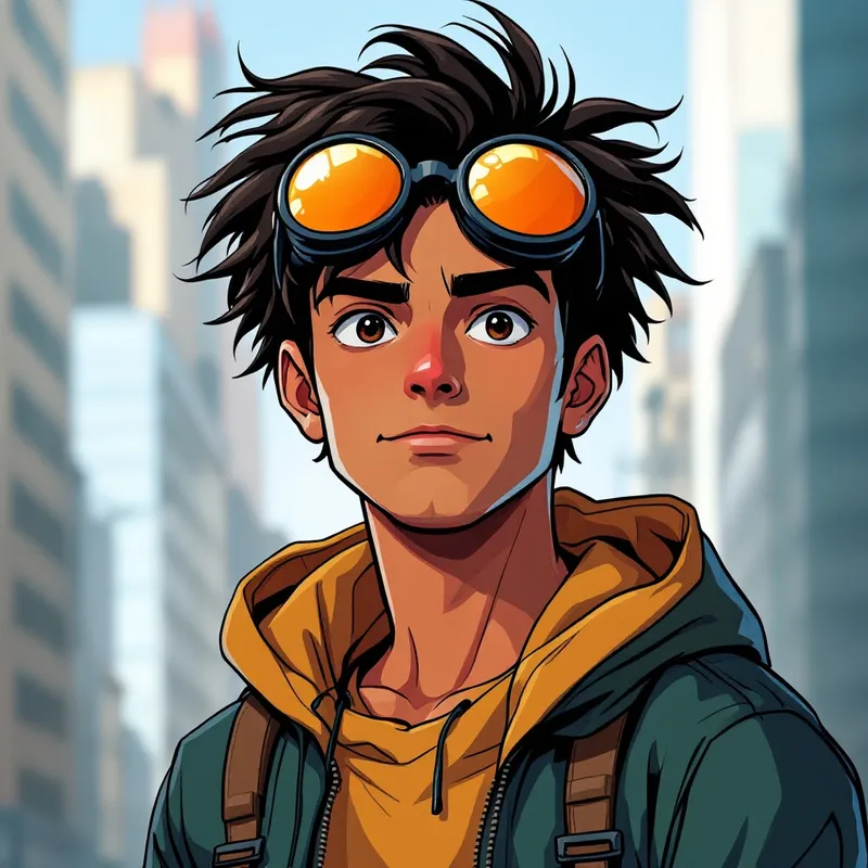 22-Year-Old Male Cartoon Character in Spider-Verse Style