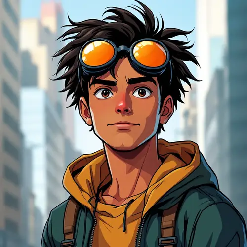 22-Year-Old Male Cartoon Character in Spider-Verse Style