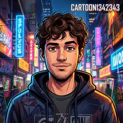 22-Year-Old Male Cartoon Character in Spider-Verse Style