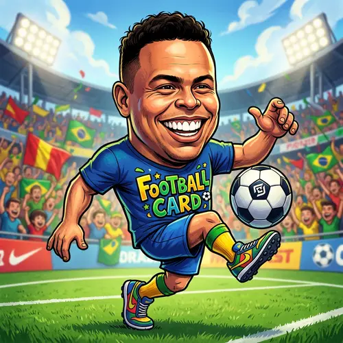 Vibrant Caricature of a Brazilian Soccer Star