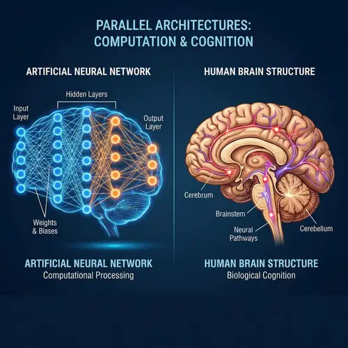 Neural Network vs. Human Brain: A Comparative Illustration