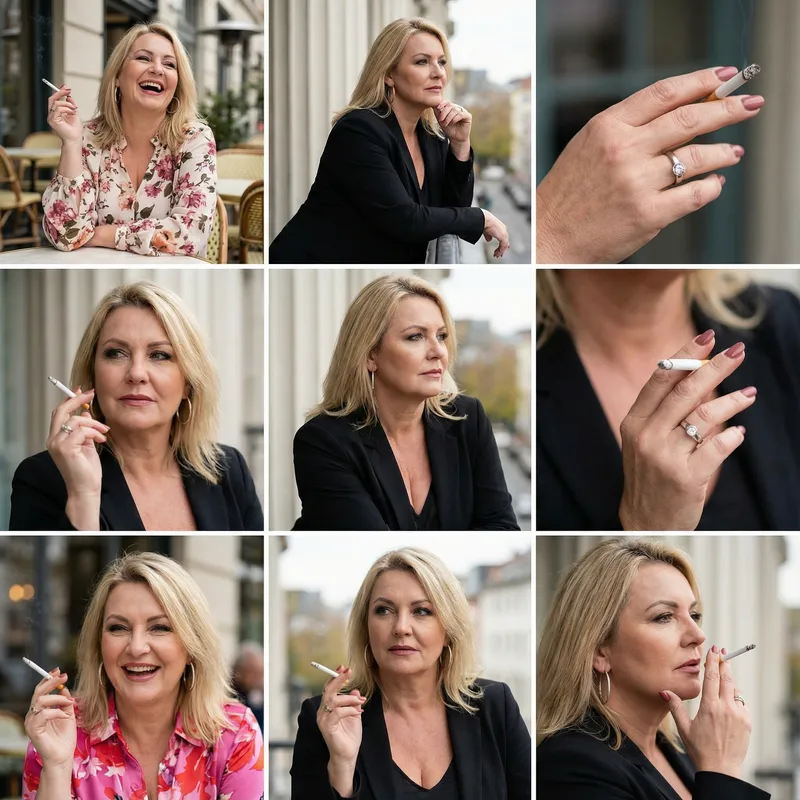 55-Year-Old Gorgeous Blonde Smoking Collection