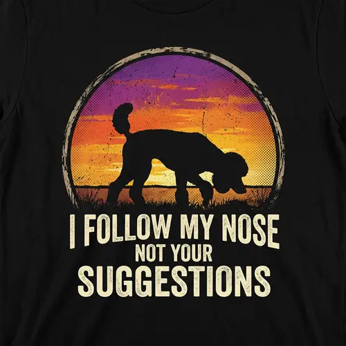 Retro Sunset Poodle T-Shirt Design | Vintage Style Merch