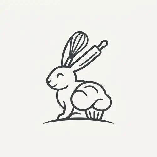 Minimalist Rabbit Pastry Icon Design