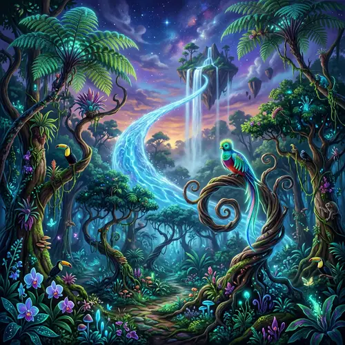 Surrealistic Amazon Rainforest Landscape - Imaginative Journey